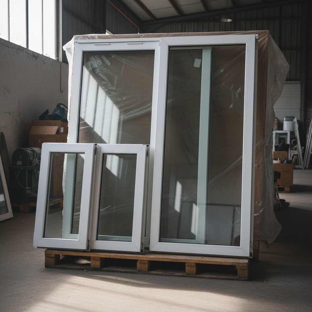 Menuiseries PVC double vitrage - 3 fenêtres + 1 porte-fenêtre