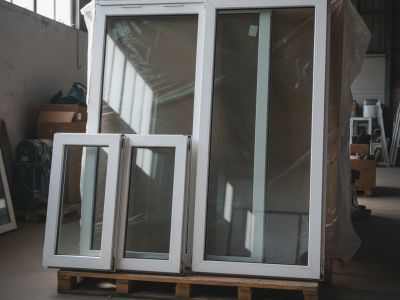 Menuiseries PVC double vitrage - 3 fenêtres + 1 porte-fenêtre