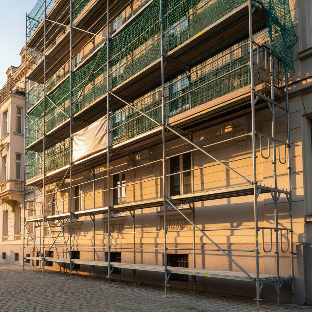Échafaudage façadier complet 45 m² - bon état